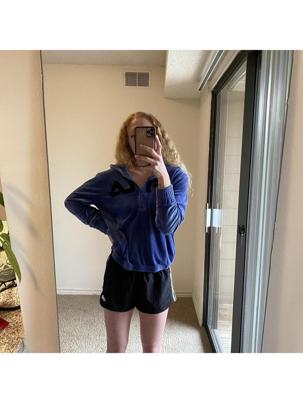 Soft Fila purple/ blue velvety sporty hoodie